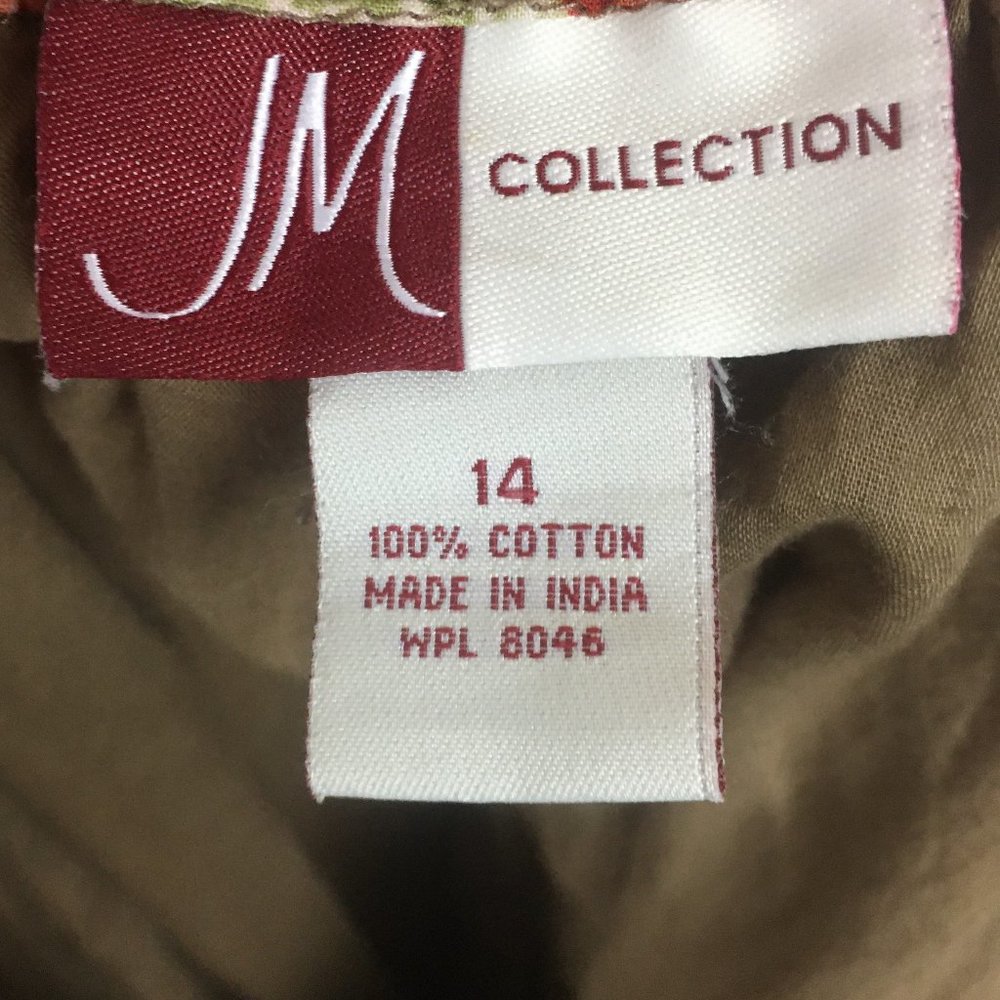JM Collections Pull On Godet Lined Cotton Skirt Size 14 - Picture 8 of 9